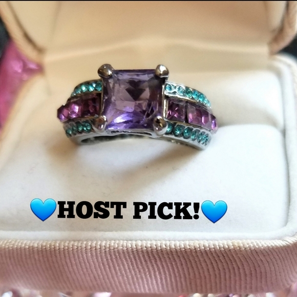 Jewelry - Turkish 18K black filled gold purple Amethyst ring